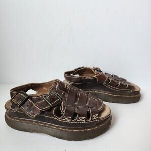 Dr Doc Martens Sandals Womens Size 6 Mens Size 4 Vintage Fisherman Leather 8092